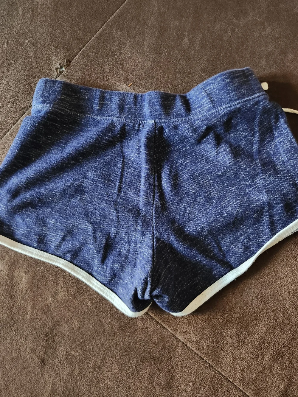 Justice Navy Heather Athletic Shorts with White Trim